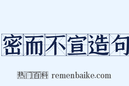 密而不宣造句是什么意思的图片